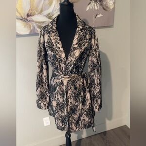 NWT Lace Women's Trench Coat Kardashian Kollection *Rare* size Large